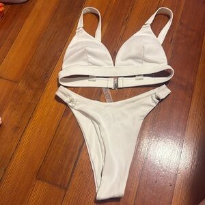 SHEIN Cream Triangle Bikini Set